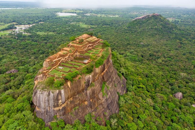 Sigiriya Lion Rock Drone Photo In Sri Lanka